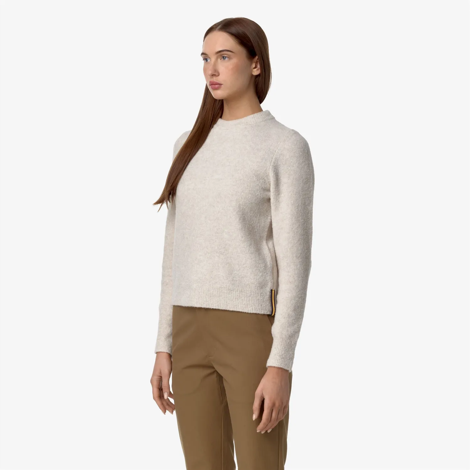 K-Way Clarisse Wool Merino Boucle pulover bej Moonbeam lana