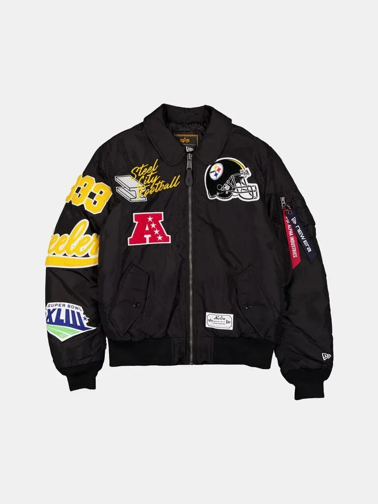 Alpha Industries MA-1 Steelers bomber negru colaborare