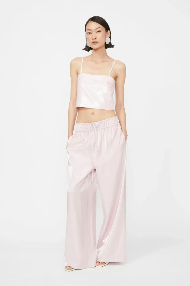 Isabelle Blanche pantaloni roz vascoza elastic snur