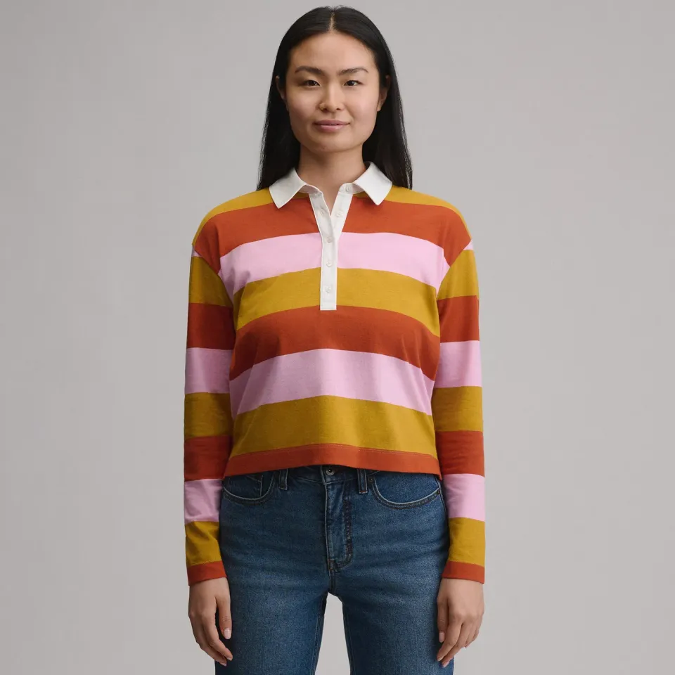Eddie Bauer Rugby polo damă Wisteria mânecă lungă