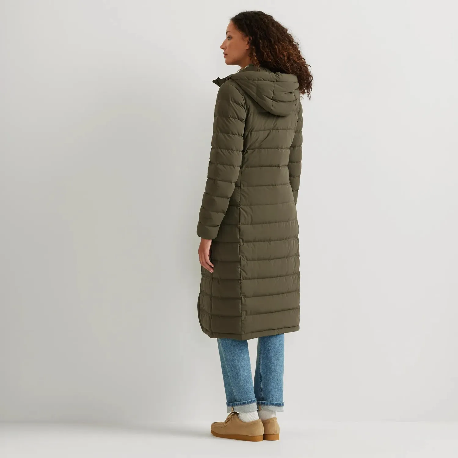 Eddie Bauer EB Stretch Down palton puf dama negru lung