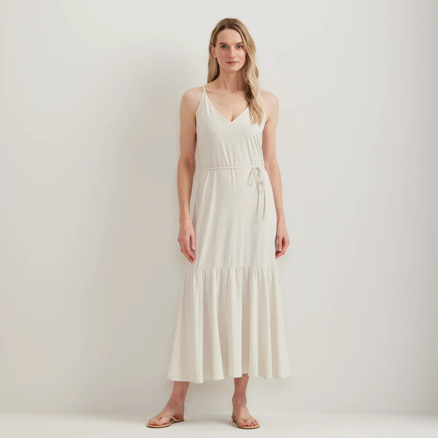 Eddie Bauer Rio Textured Tiered Midi rochie Sage seersucker