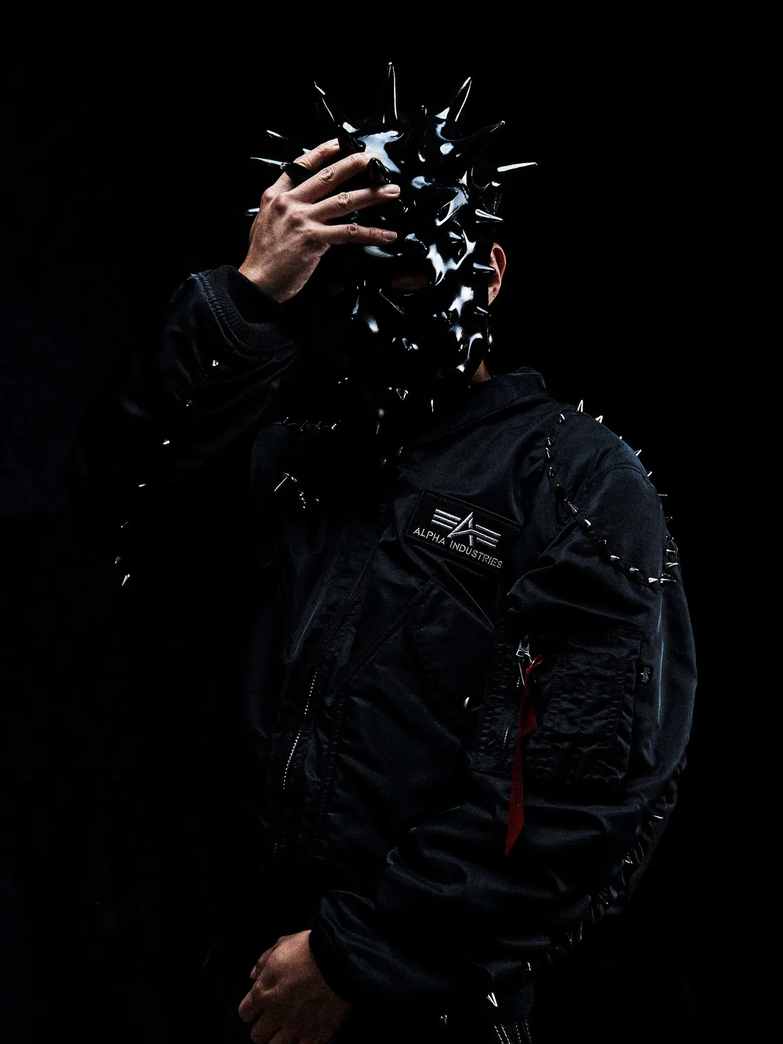 Alpha Industries CWU 45/P Thug Club Studded geaca bomber negru