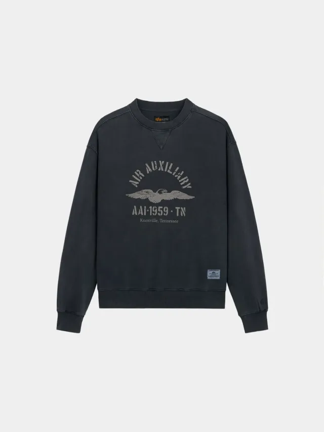 Alpha Industries Essential Crew Air Aux hanorac negru bumbac