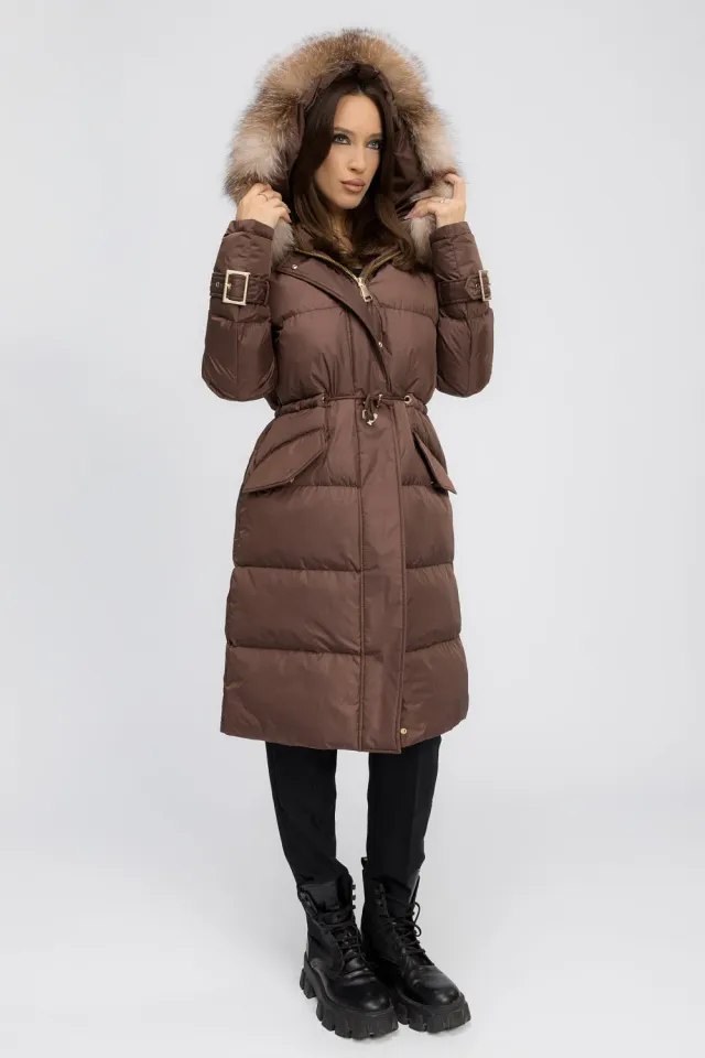 Mareus Mocha Glow 456 parka dama Mocha vatelina gluga