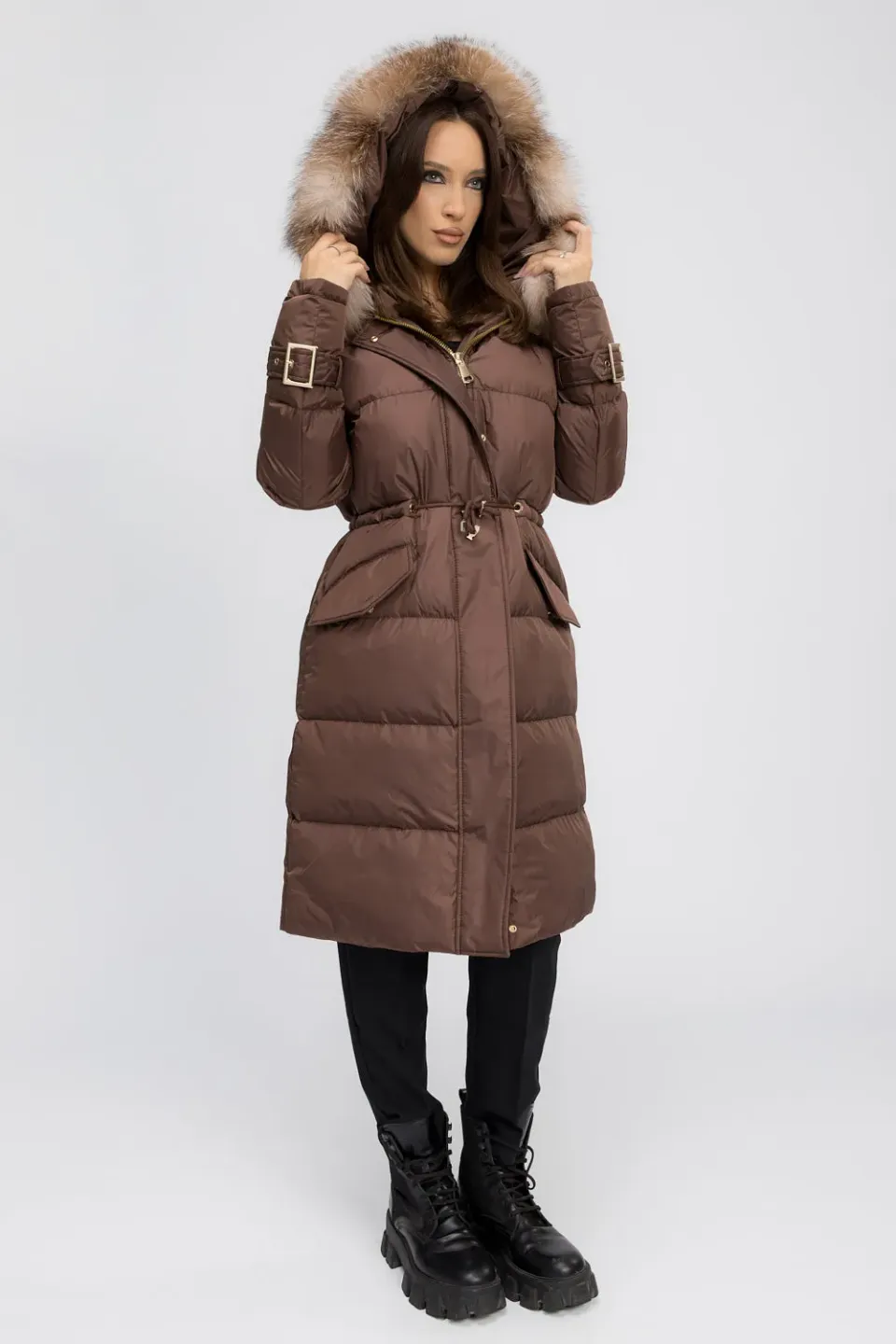 Mareus Mocha Glow 456 parka dama Mocha vatelina gluga