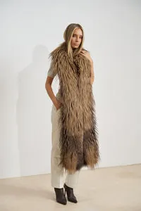 Mareus 685 șal lung blană vulpe bronz 250 cm