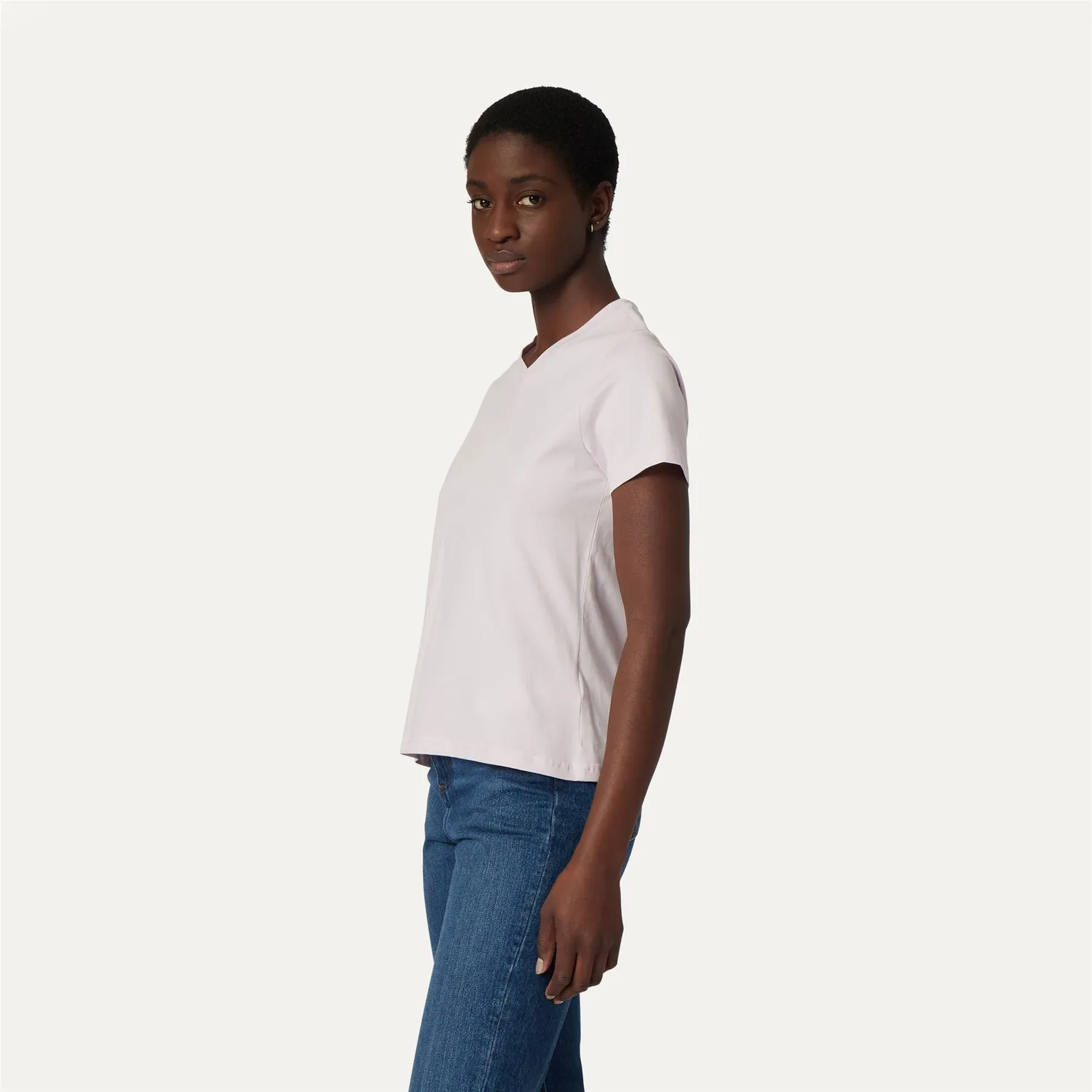 K-Way Amal tricou dama roz cu decolteu in V