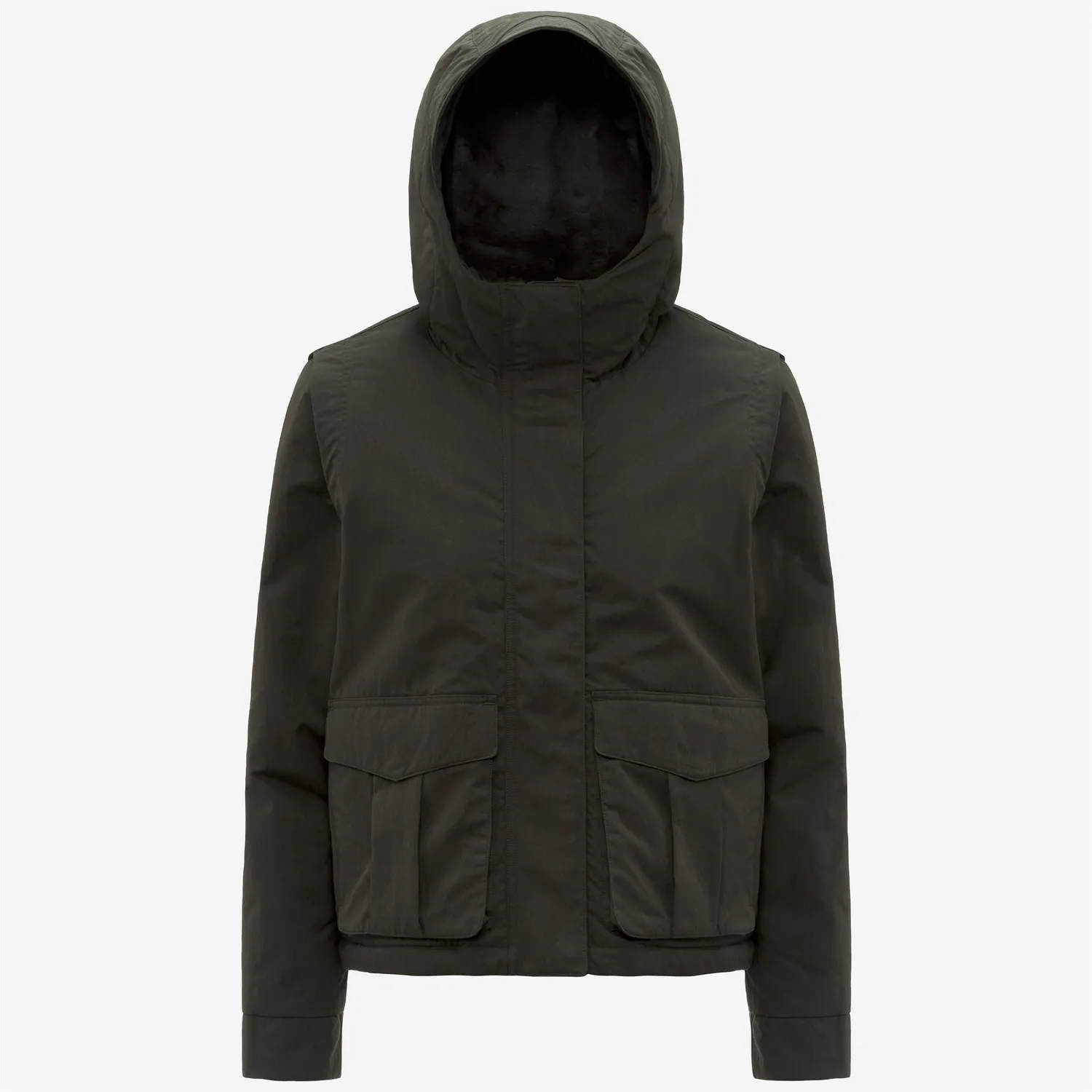 K-Way Ideler Cotton Feel parka dama verde scurta