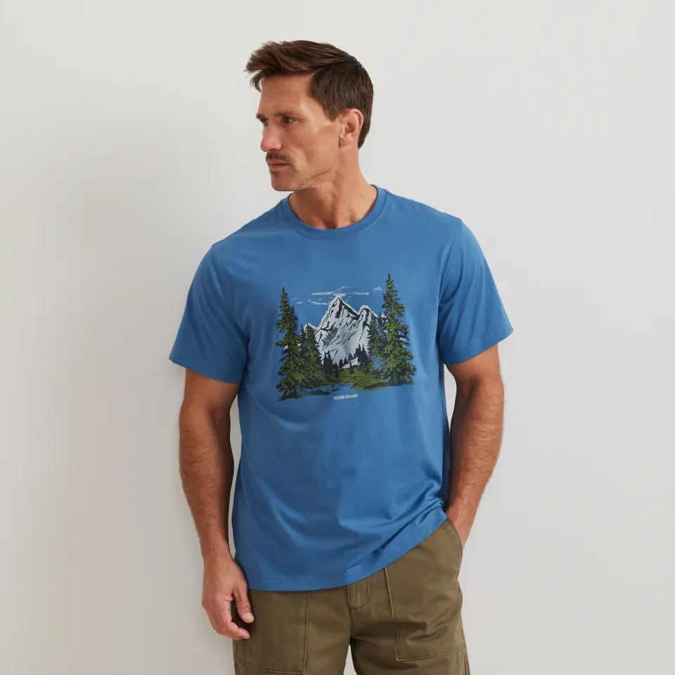 Eddie Bauer Respect tricou barbati albastru bumbac