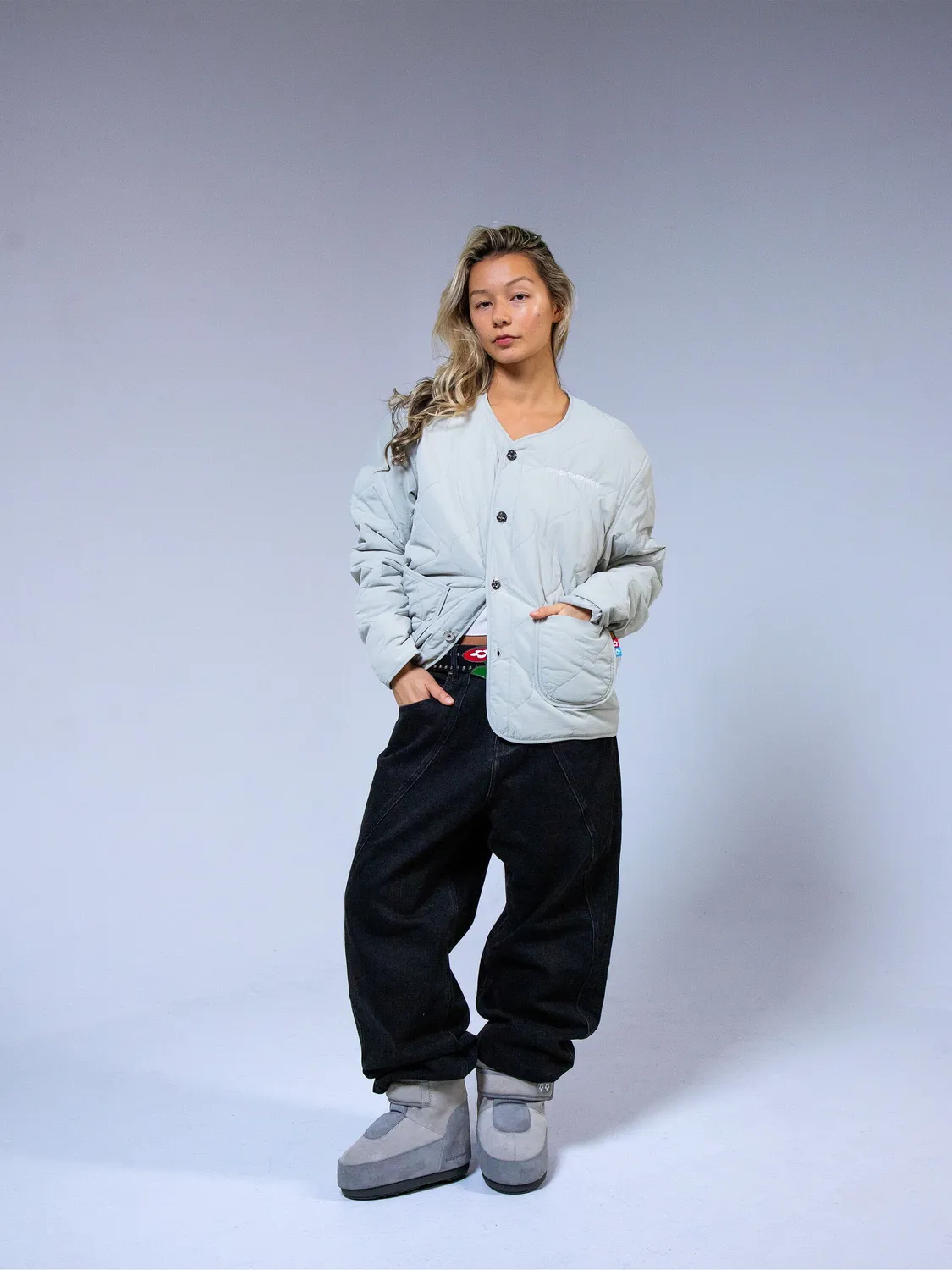 Alpha Industries Vandy The Pink Liner geacă gri rezistentă
