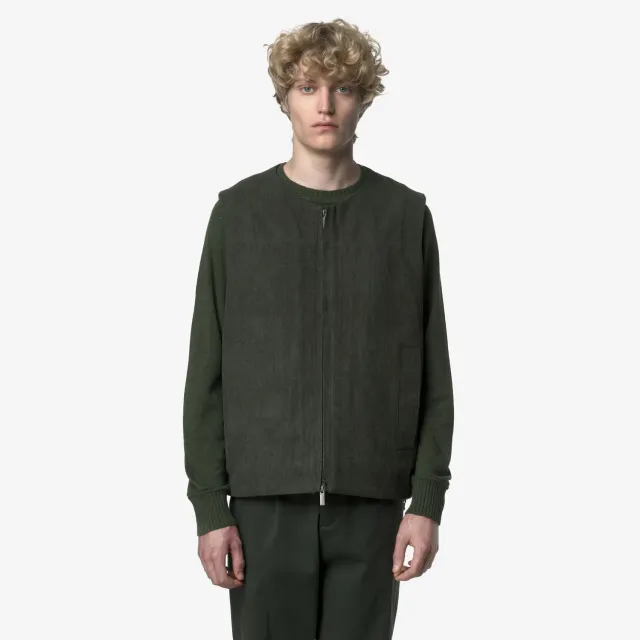 K-Way Barry vesta barbati verde cu tartan matlasata