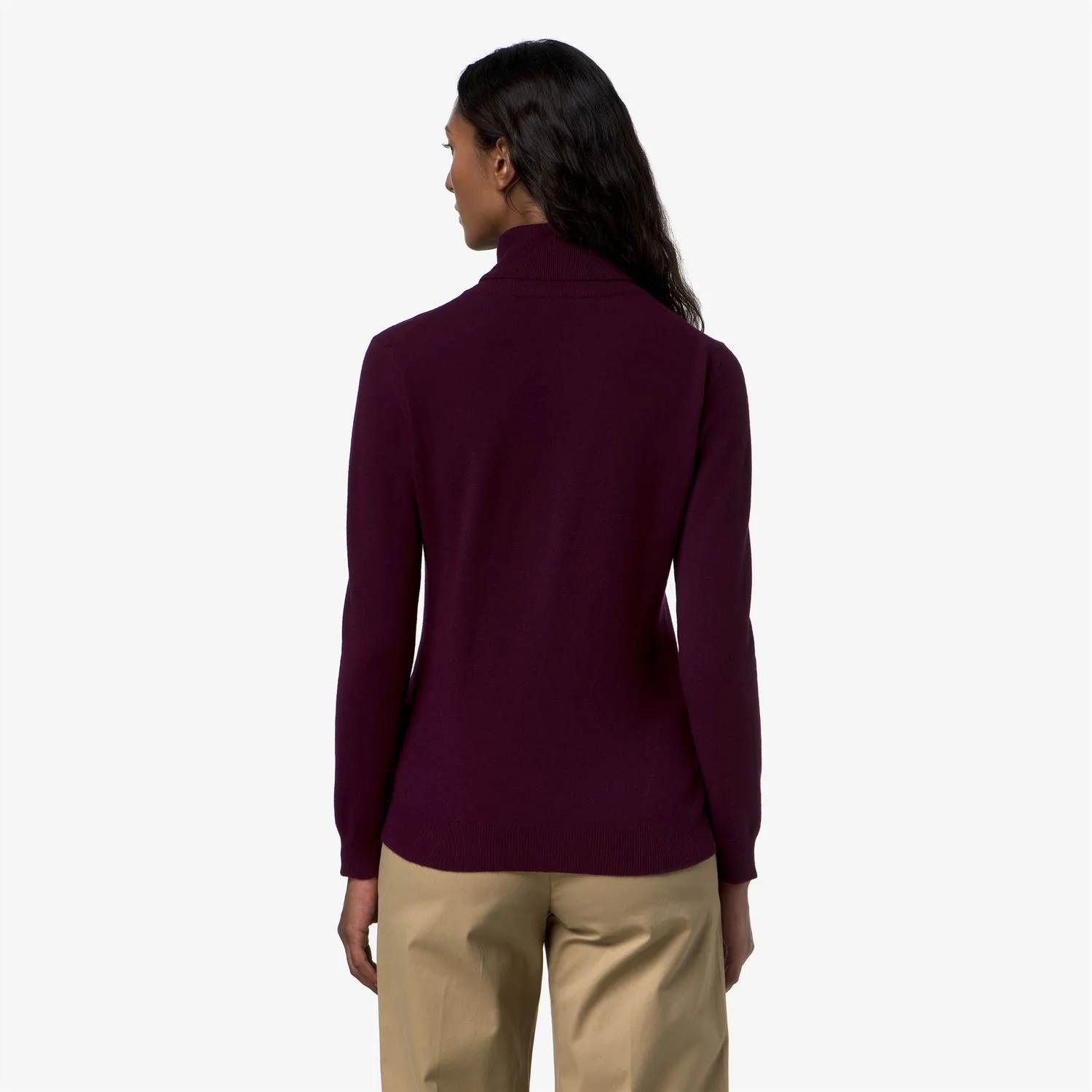K-Way Amane Plain Mix Merino pulover dama violet prune lana