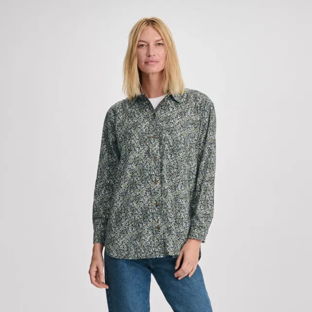 Eddie Bauer Poplin camasa dama albastru deschis relaxata
