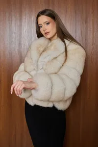 Mareus 478 haină vulpe damă beige caldă