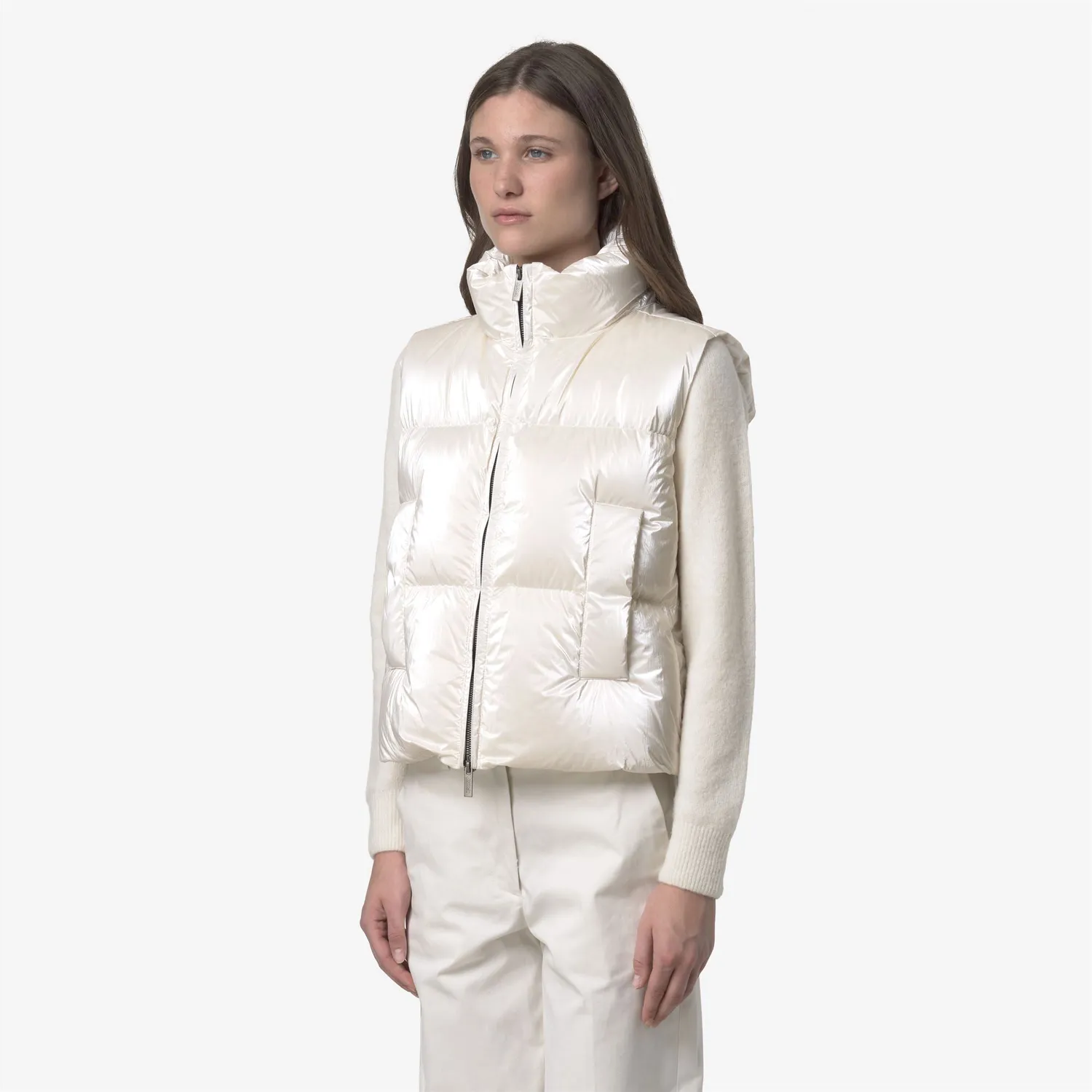 K-Way Thille Thermo Pearly vesta dama alba puf natural