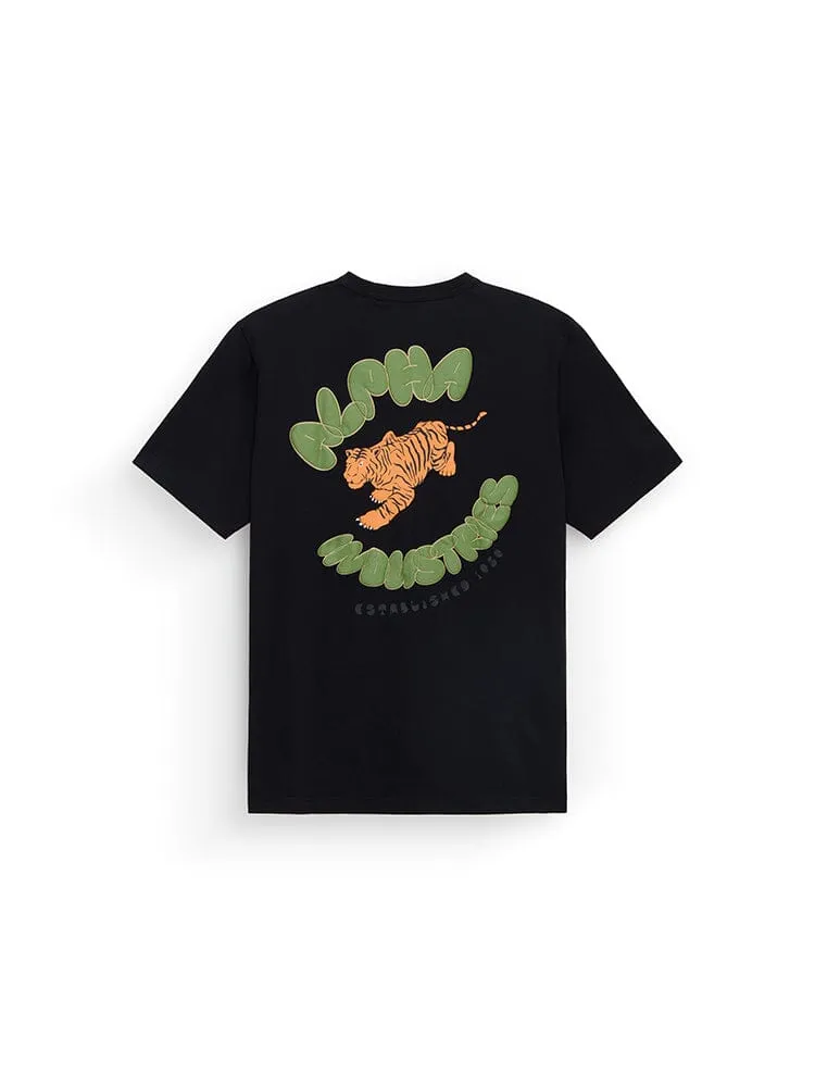 Alpha Industries Tiger tricou Black imprimat tigru bumbac