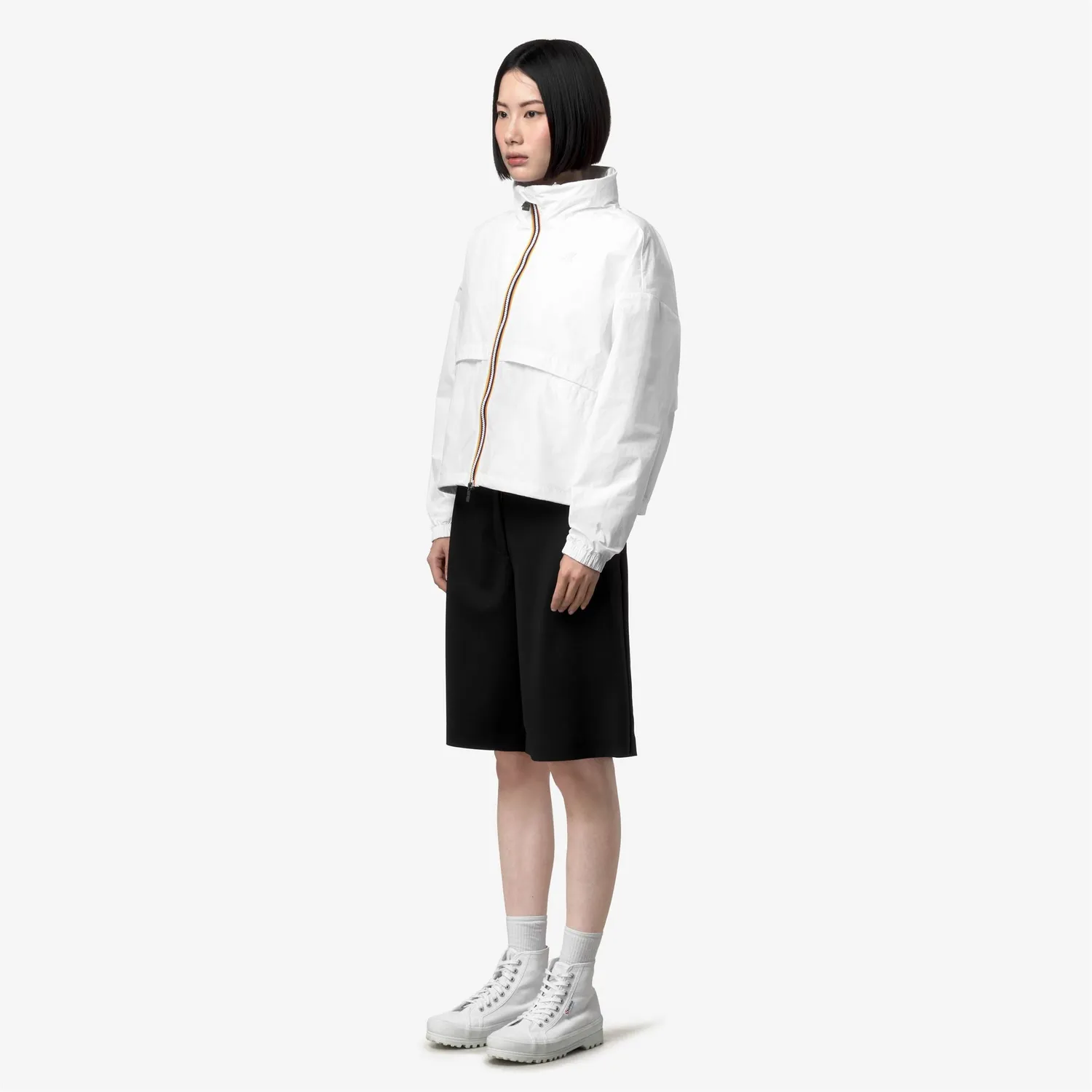 K-Way Aubette geaca scurta dama alba cropped
