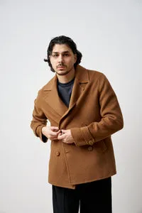 Mareus Cognac 531 palton barbati lana scurta 100% lana