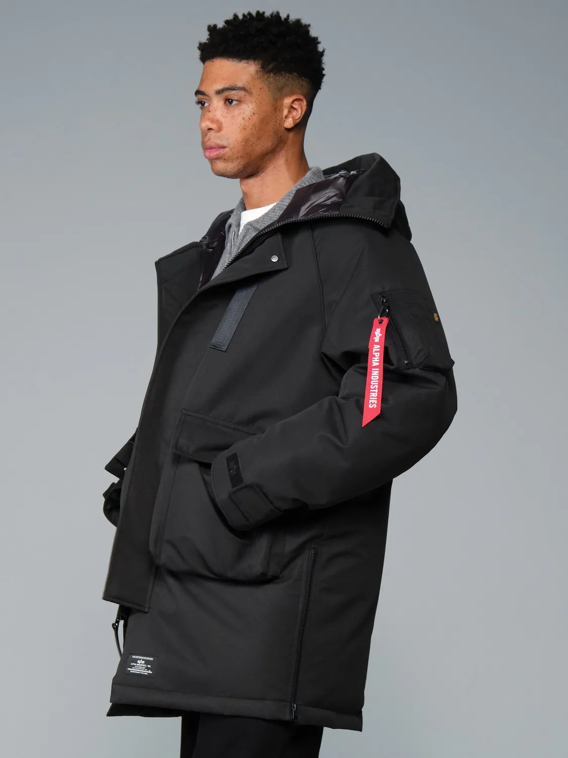Alpha Industries Sergeant Long palton negru puf