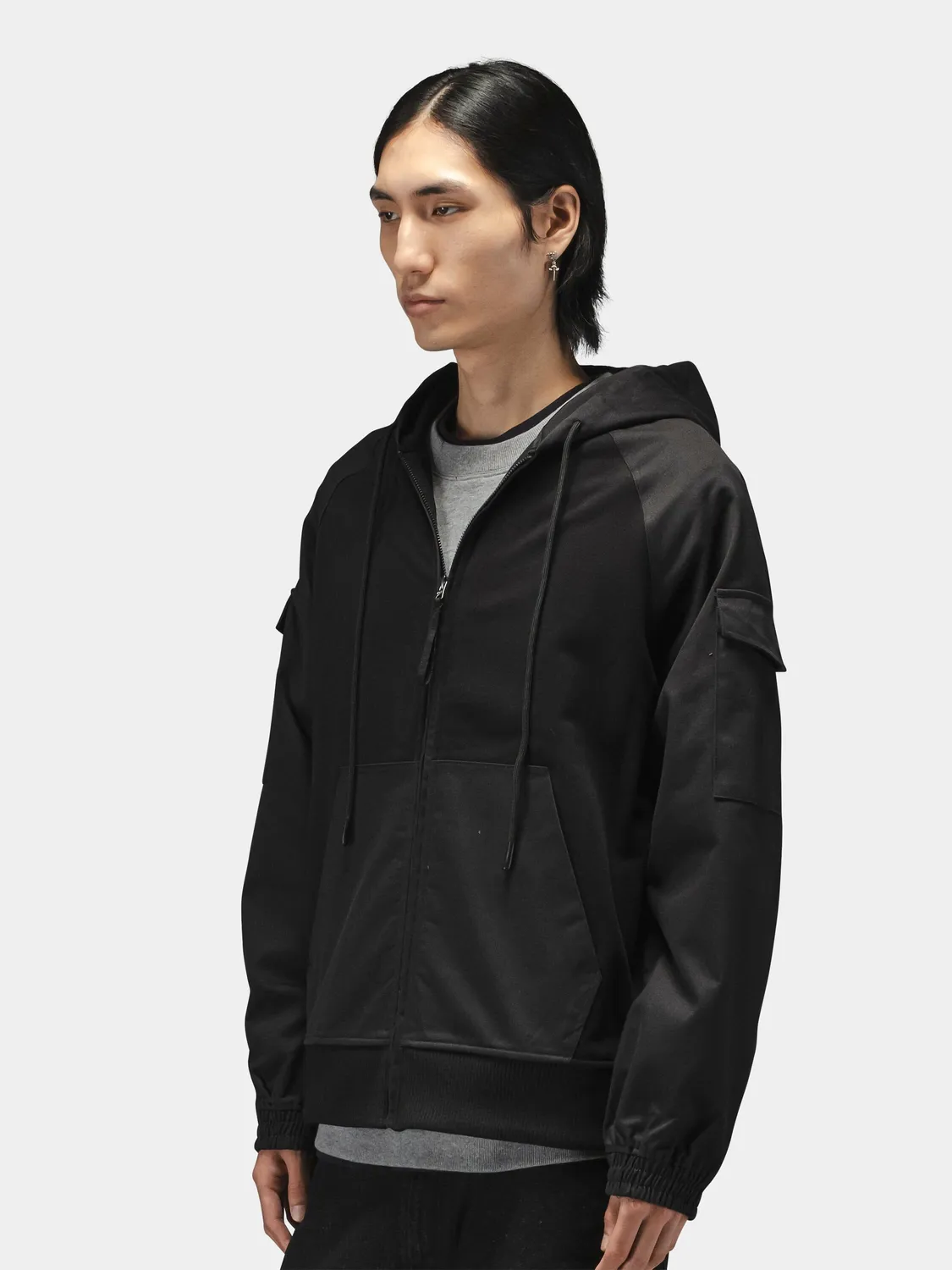 Alpha Industries M-65 hanorac negru cu fermoar bumbac