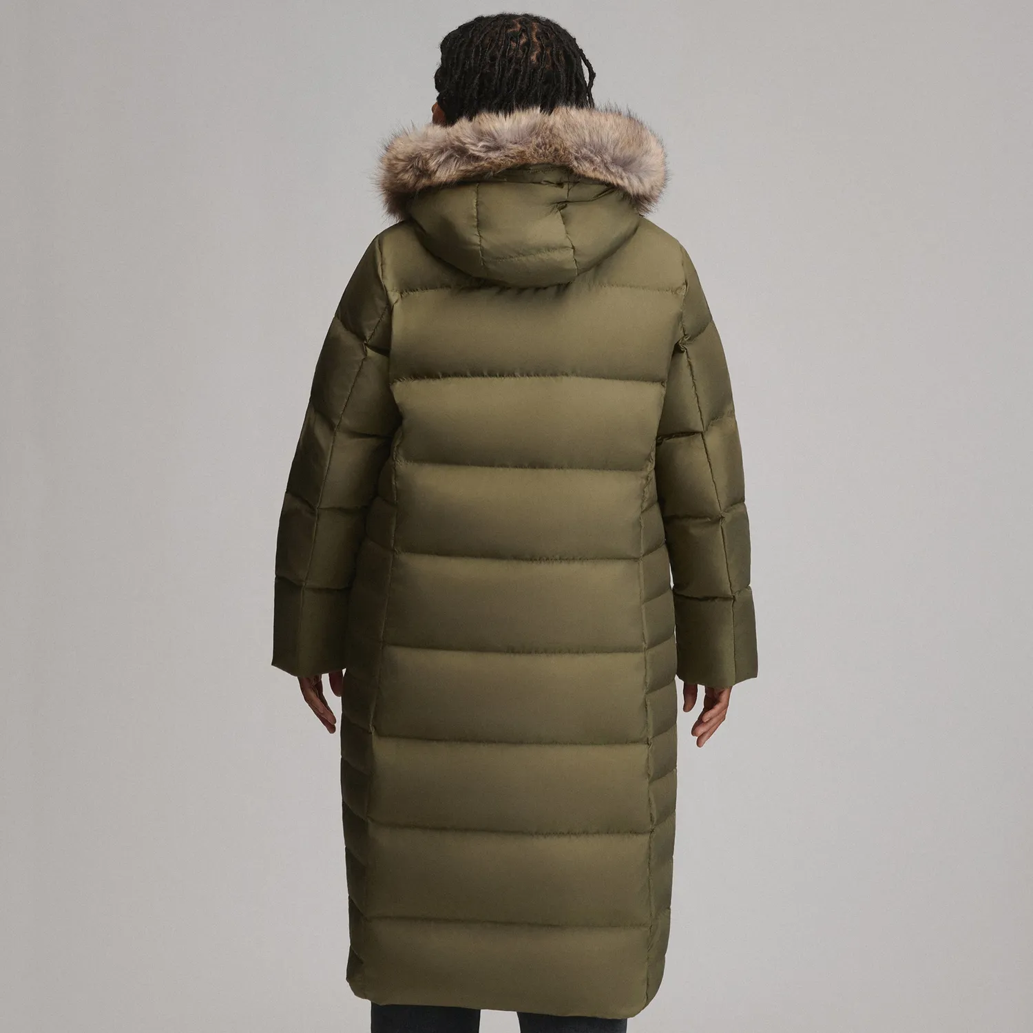 Eddie Bauer Lodge Down Duffle palton dama negru lung calduros