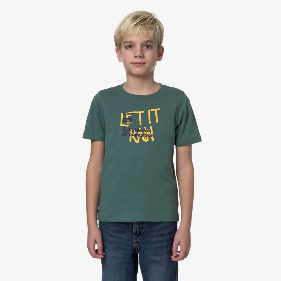 K-Way Odom Let It Rain tricou copii verde bumbac