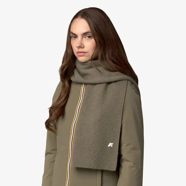 K-Way Etienne fular unisex verde lana pura