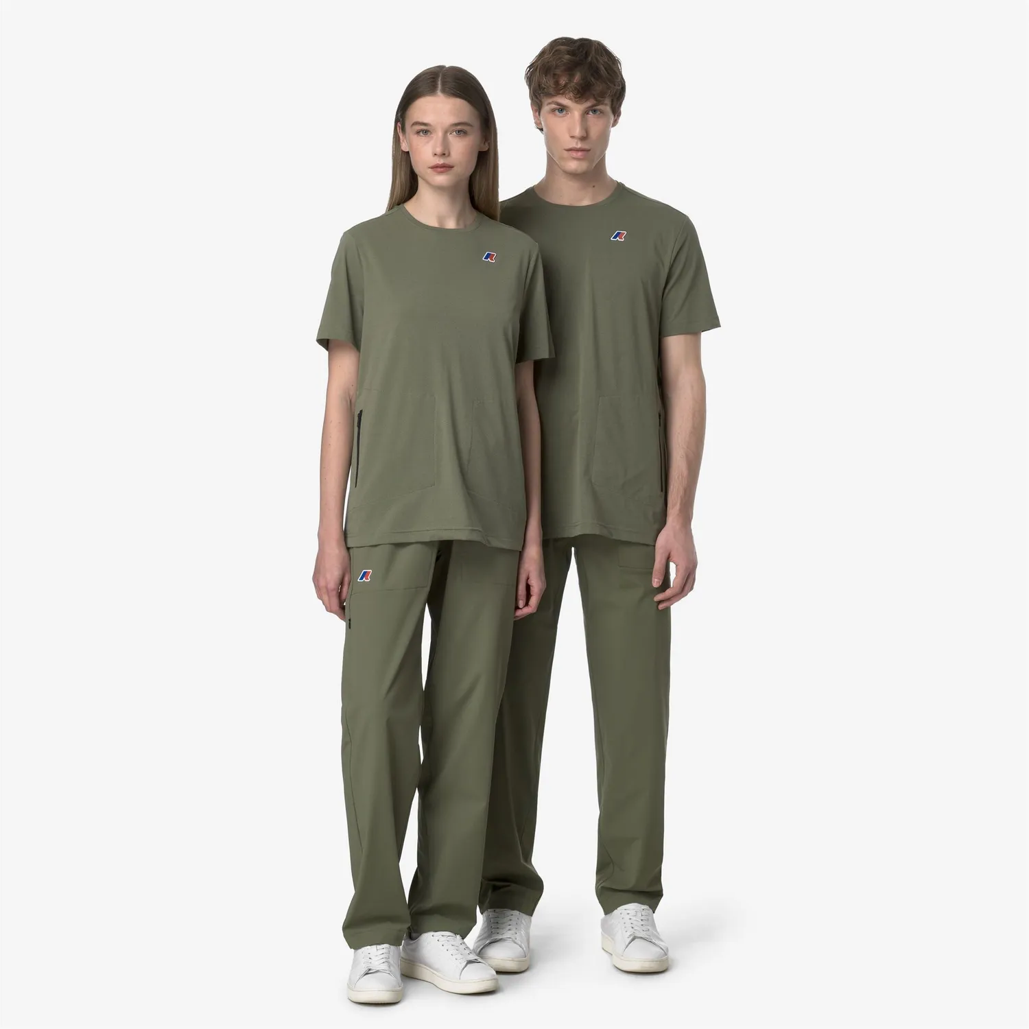 K-Way Med Travel pantaloni sport verde lichen bumbac