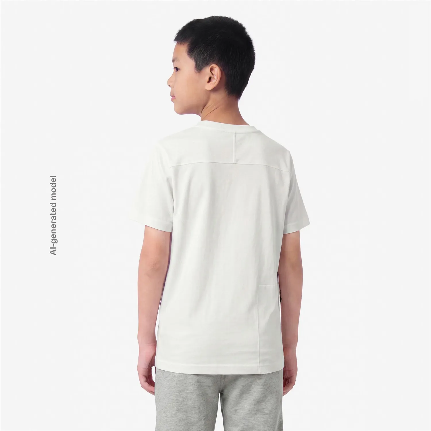 K-Way Leonide tricou copii alb natural bumbac pliabil
