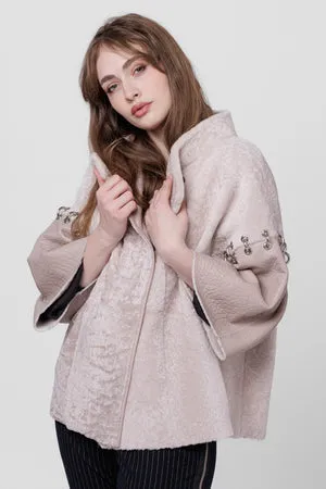 Mareus Pearl 300 poncho shearling piele bej 60 cm
