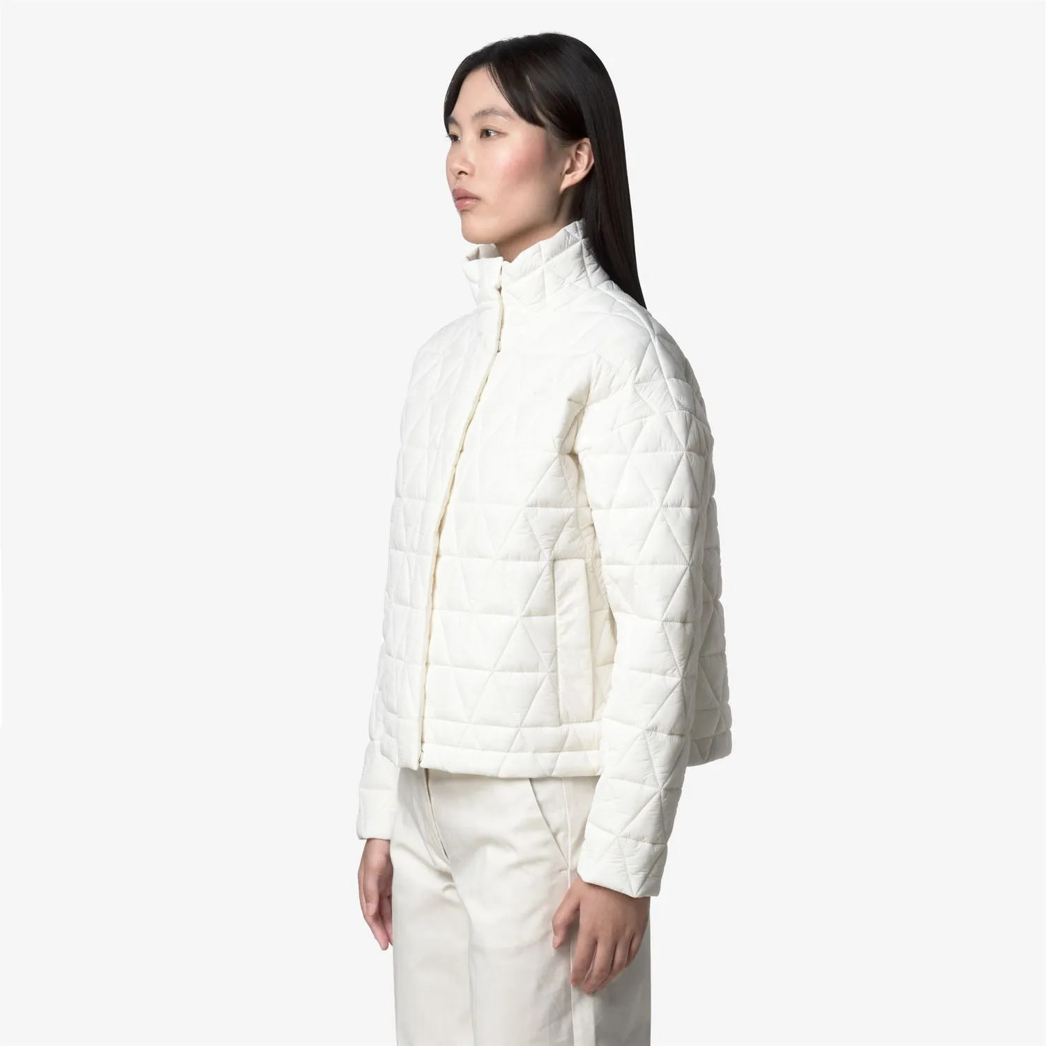 K-Way Sabrina Diamond Quilted Warm geaca dama White Gardenia usoara