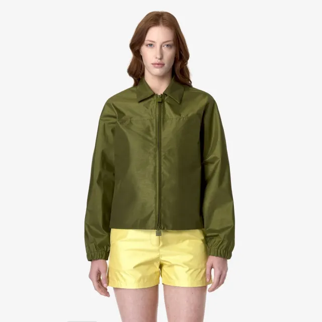K-Way Soisir Shantung geacă damă Green Sphagnum scurtă