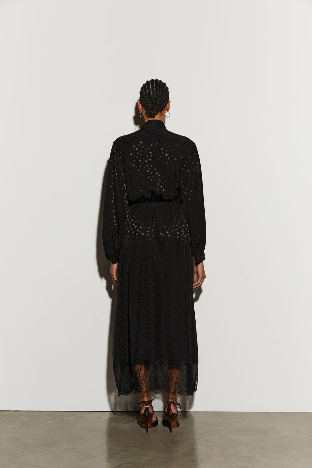 Isabelle Blanche rochie lunga neagra S buline
