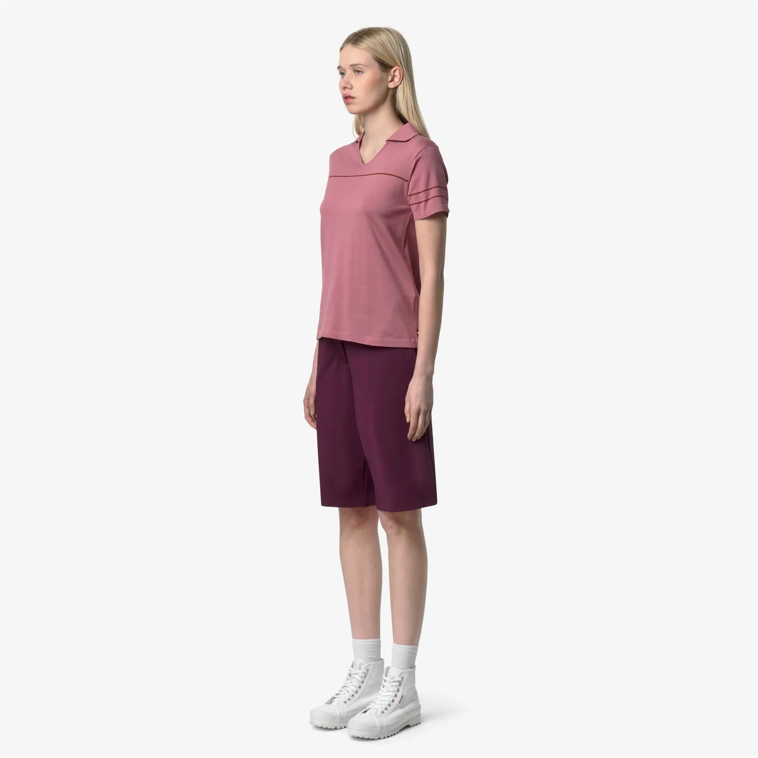K-Way Mazardy Stripes polo tricotat dama Violet dungi