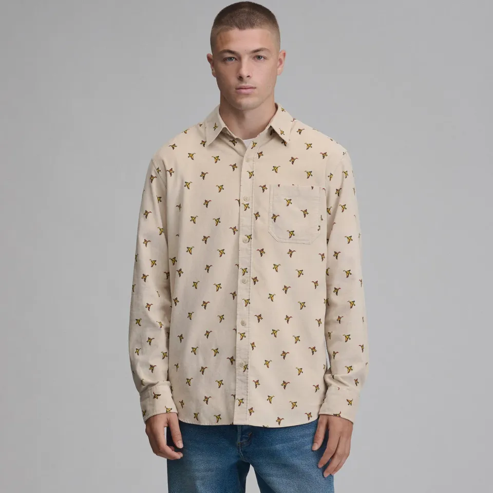 Eddie Bauer Corduroy camasa barbati Pumice imprimeu fin