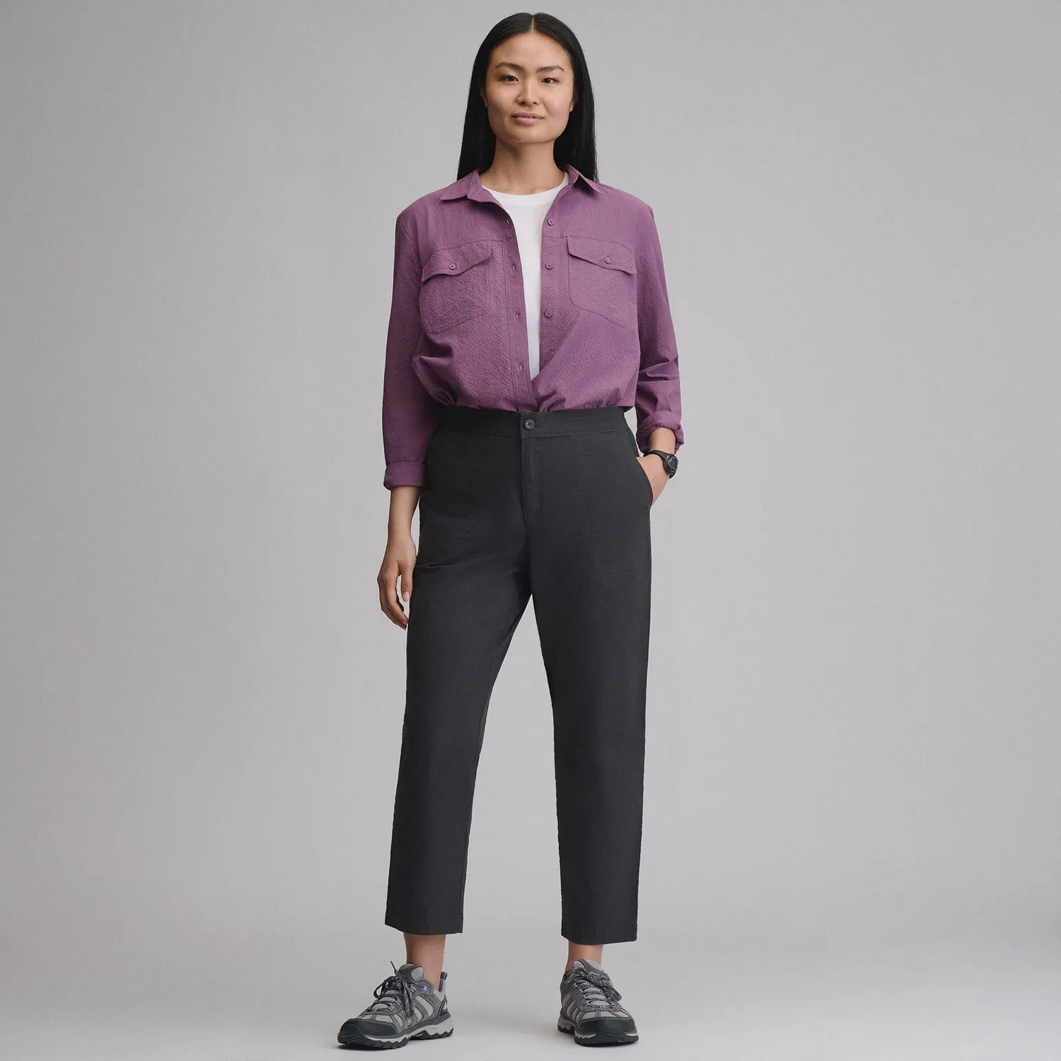 Eddie Bauer Ripstop pantaloni Wine elastici