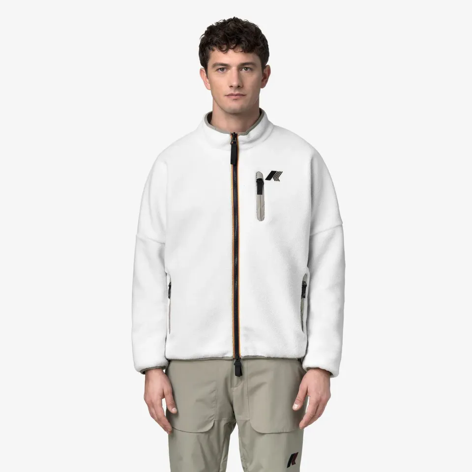 K-Way Bessanne Sherpa geaca unisex alb-verde reversibila