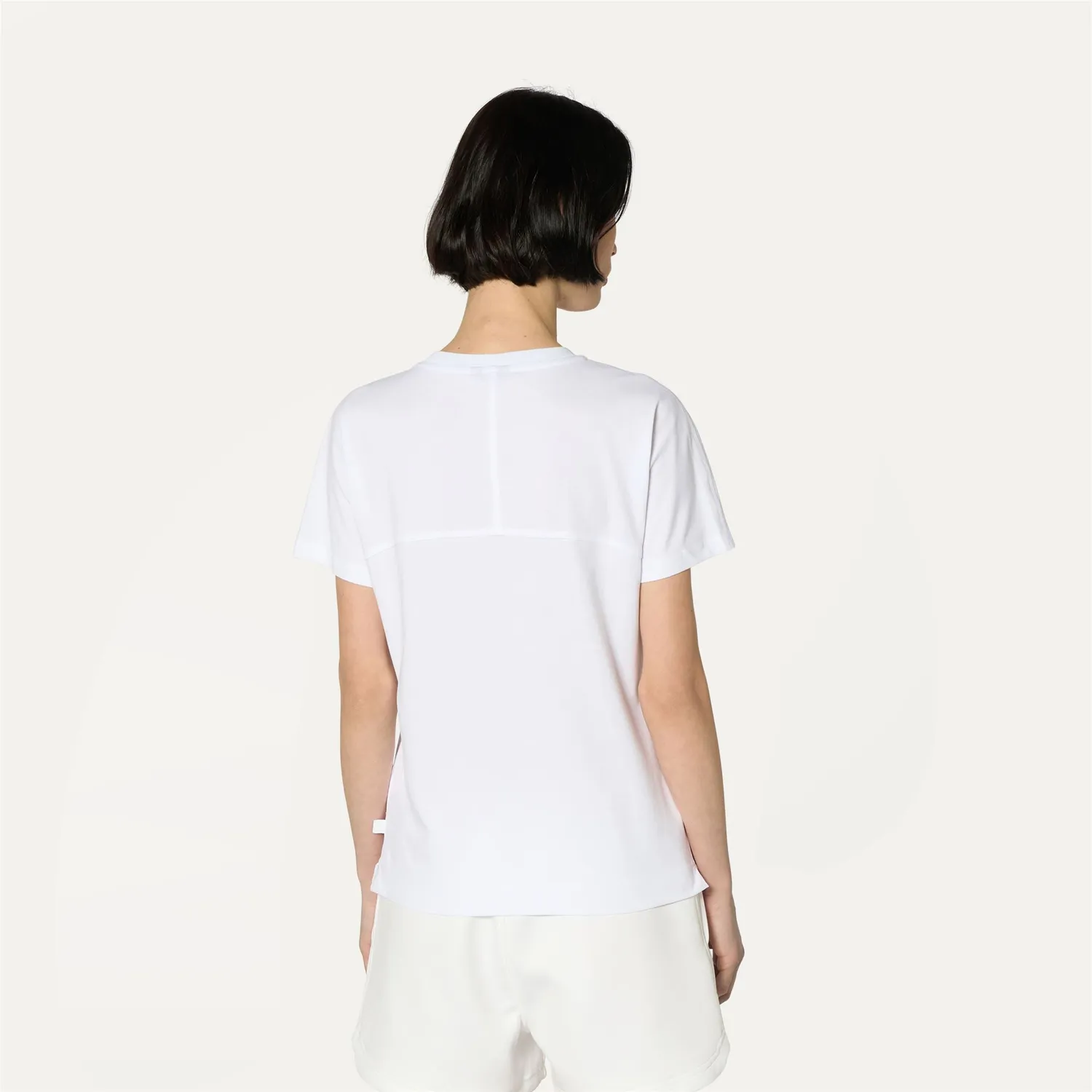 K-Way Gizelle tricou dama alb bumbac regular