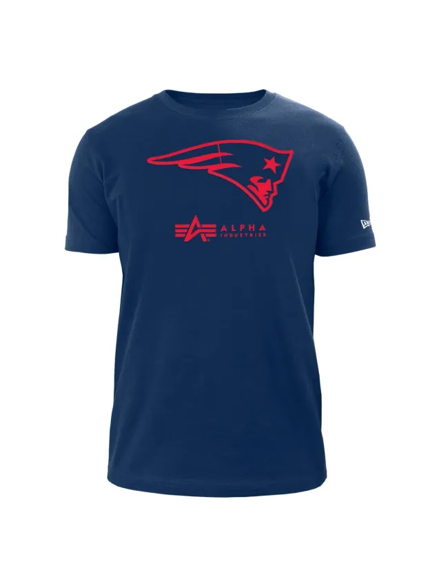 Alpha Industries New England Patriots tricou albastru bumbac