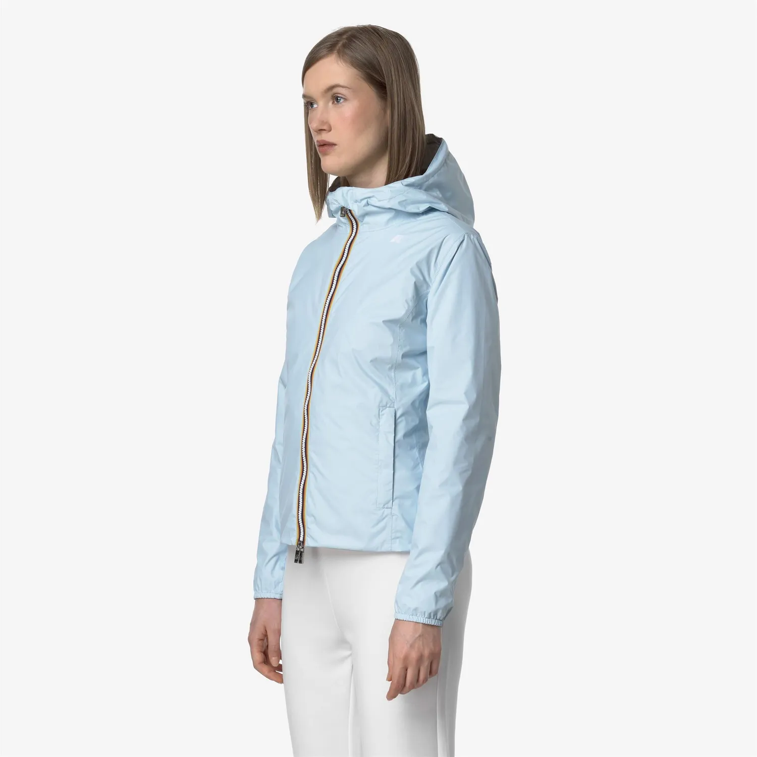 K-Way Lily Plus.2 Double geaca scurta reversibila bej-bleu