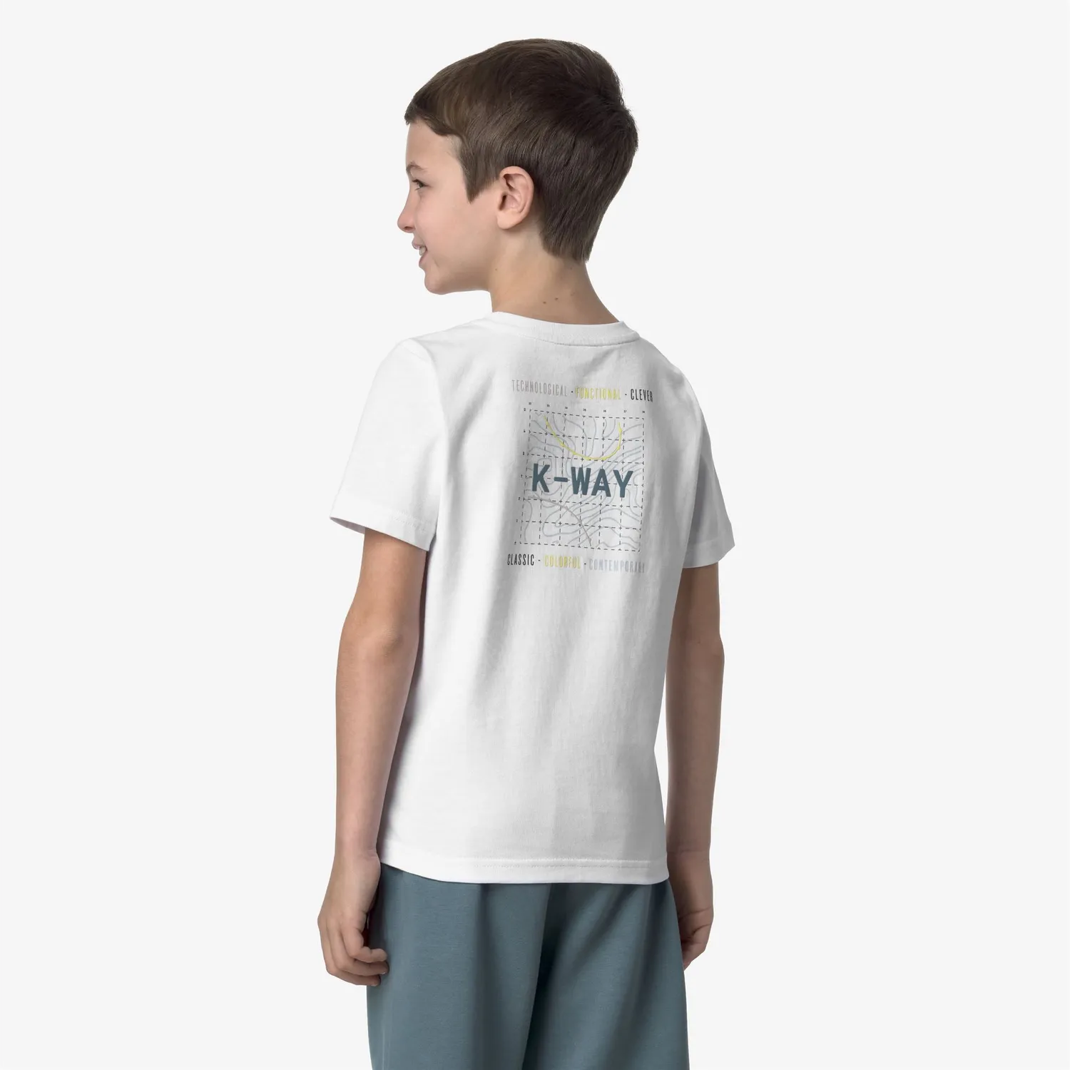 K-Way Odom K5136ZW tricou baieti alb bumbac