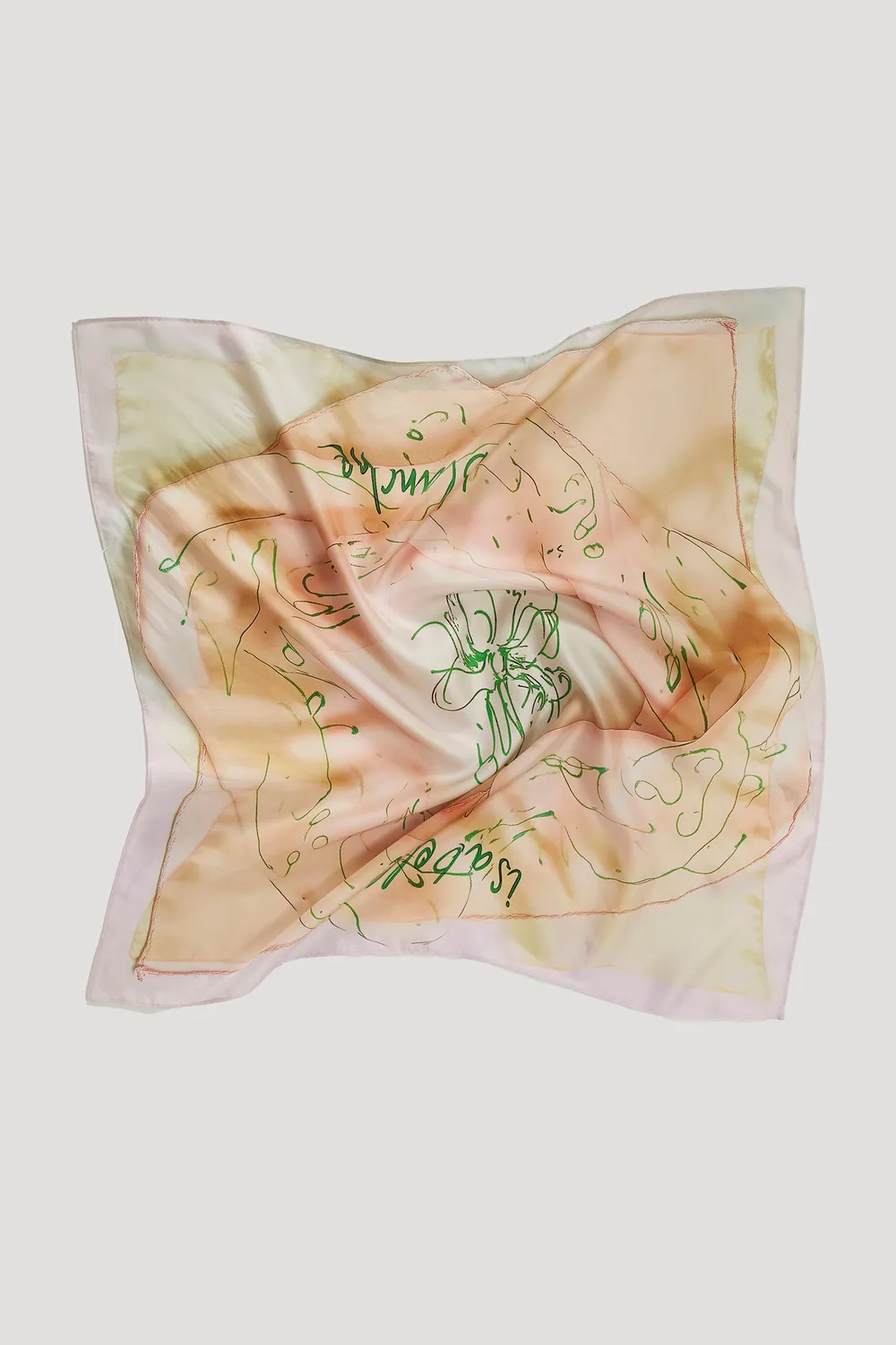 Isabelle Blanche esarfa matase 60x60 limonade