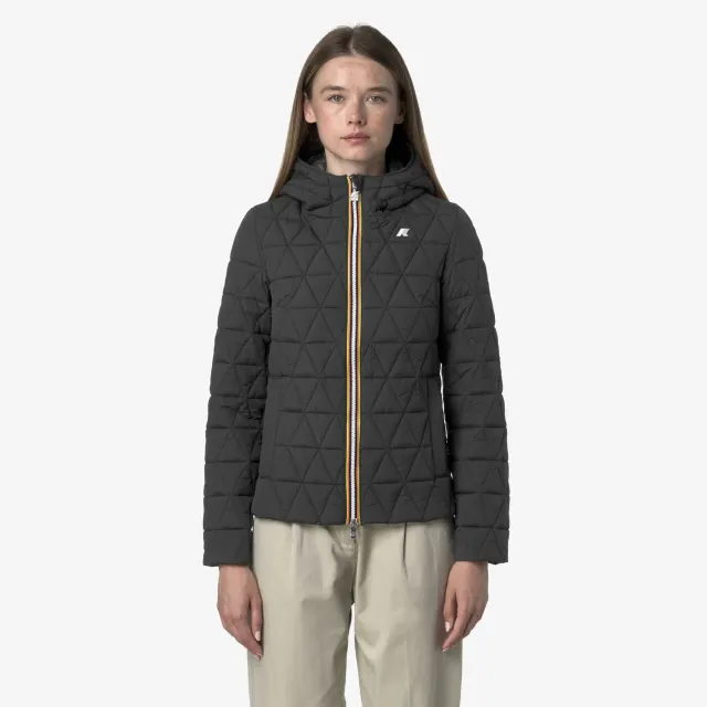 K-Way Lil Diamond Quilted Warm geaca scurta gri calduroasa