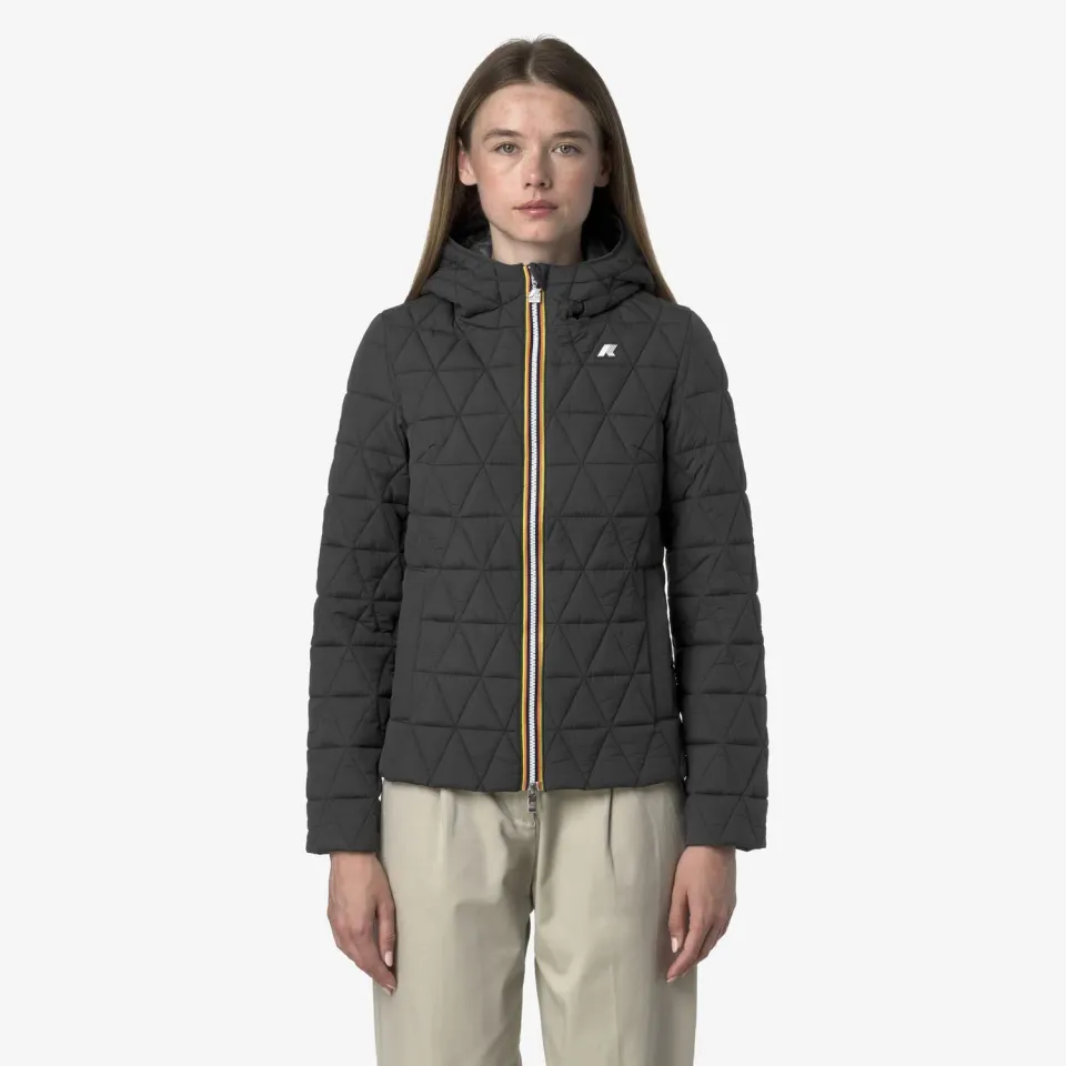 K-Way Lil Diamond Quilted Warm geaca scurta gri calduroasa