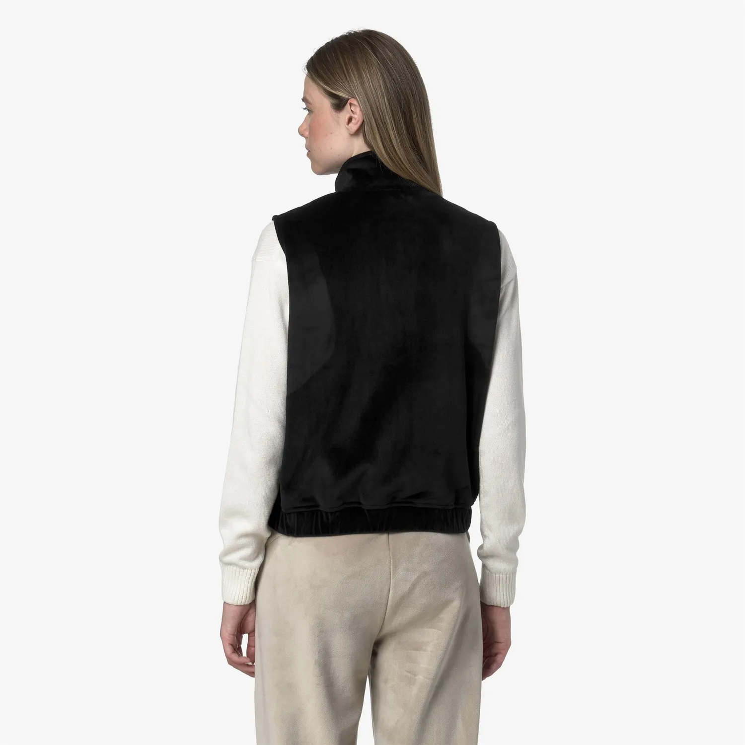K-Way Vivielme Velour Polar vestă damă neagră fleece