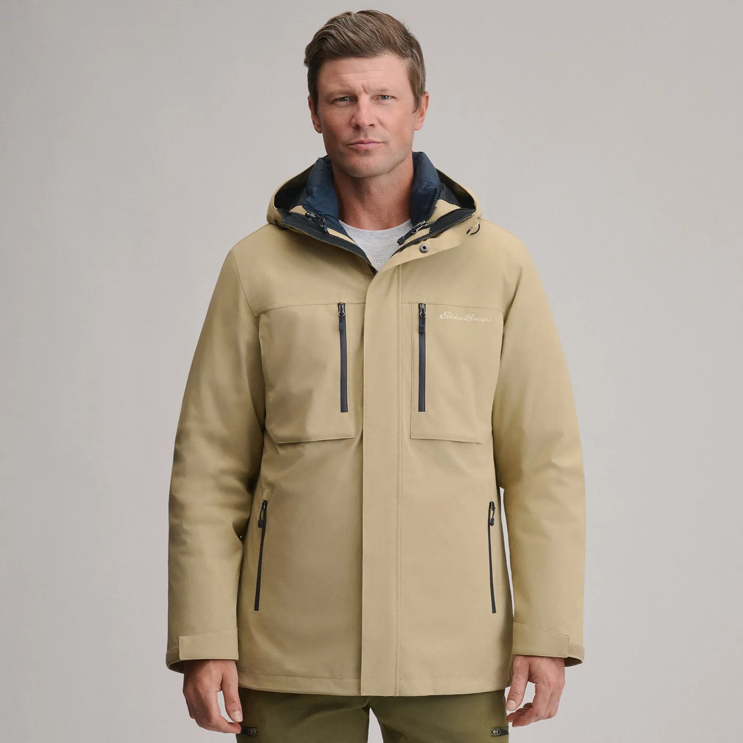 Eddie Bauer Seabold 3-in-1 parka Light Khaki impermeabilă