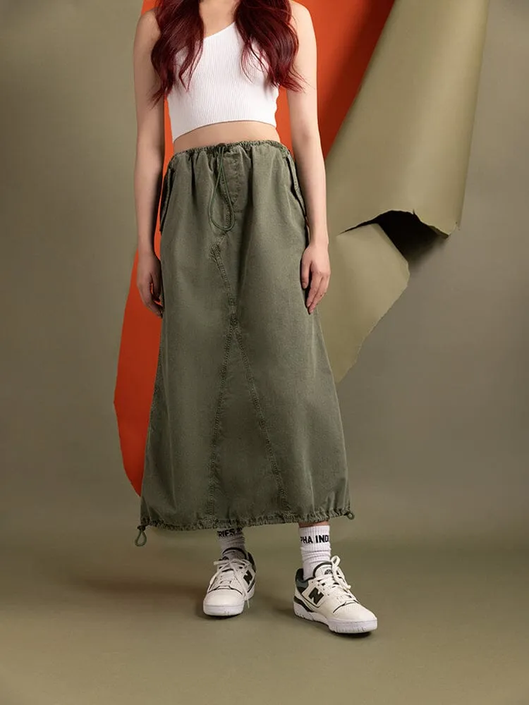 Alpha Industries Drawcord Skirt fusta verde OG-107