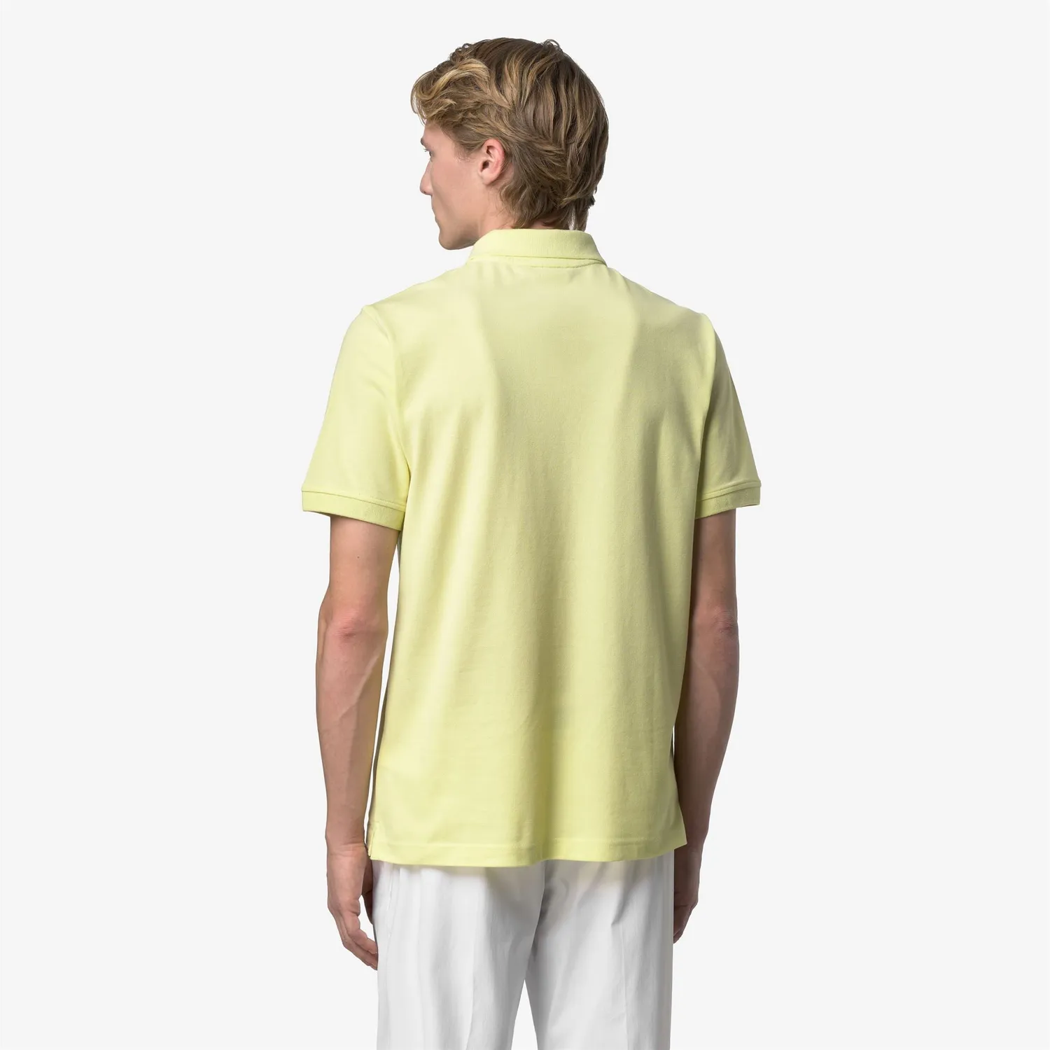 K-Way Amedee Pique Slim polo galben lime bumbac elastic