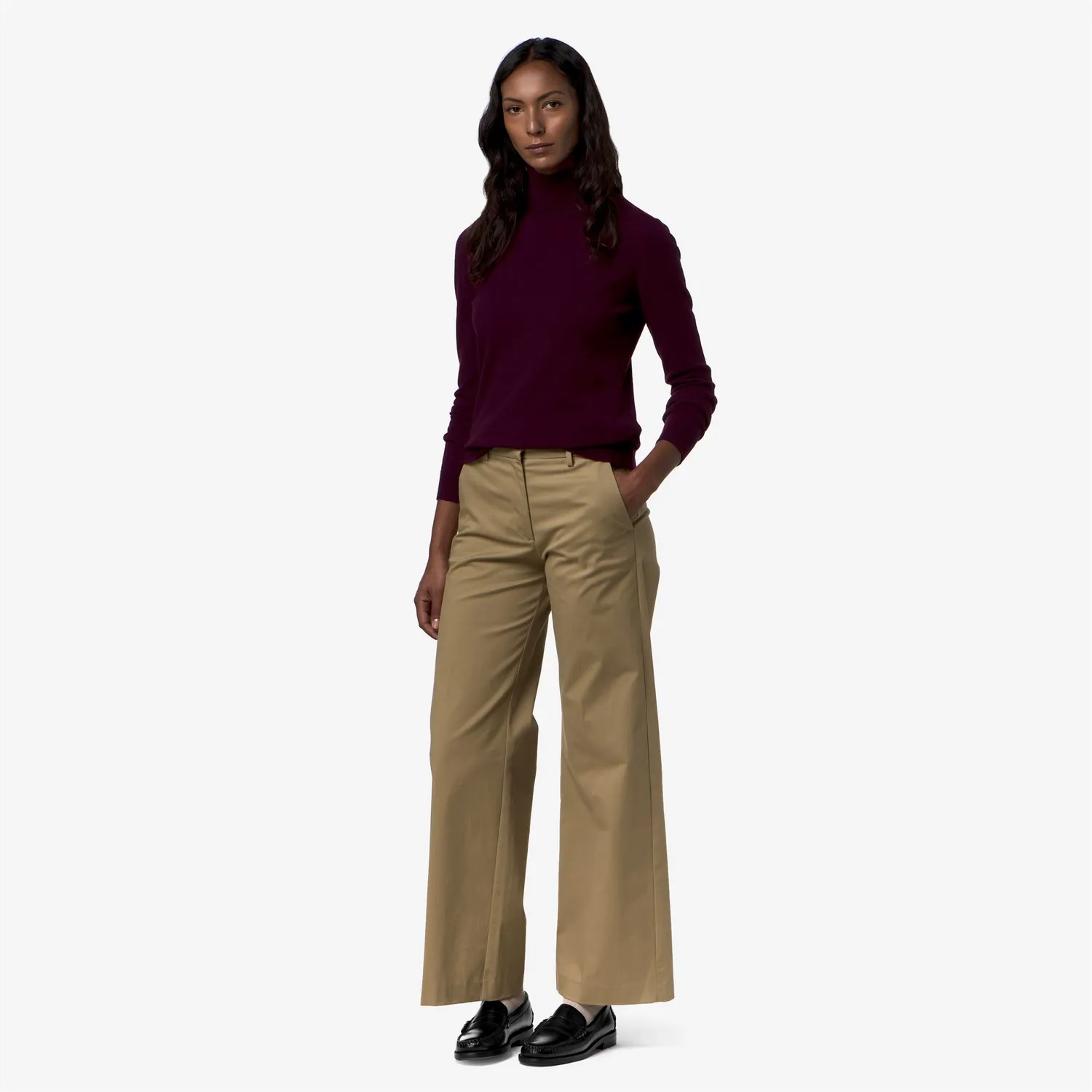 K-Way Amane Plain Mix Merino pulover dama violet prune lana